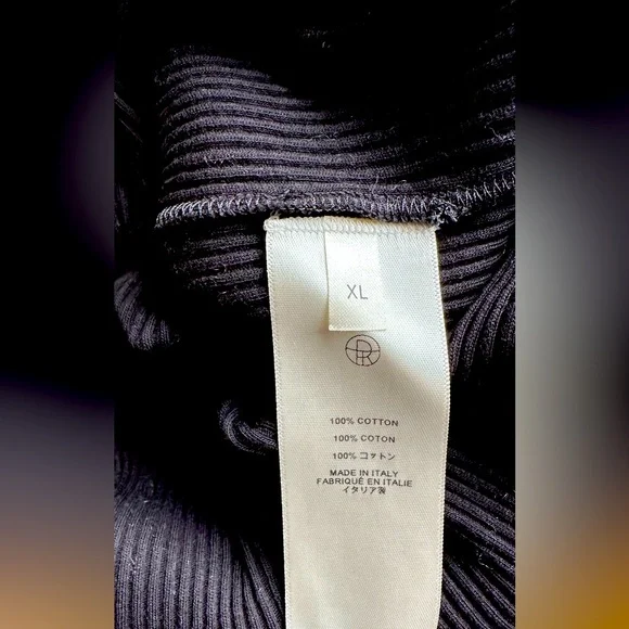 THE ROW Misty ribbed cotton-jersey tank black size XL - Picture 6 of 7